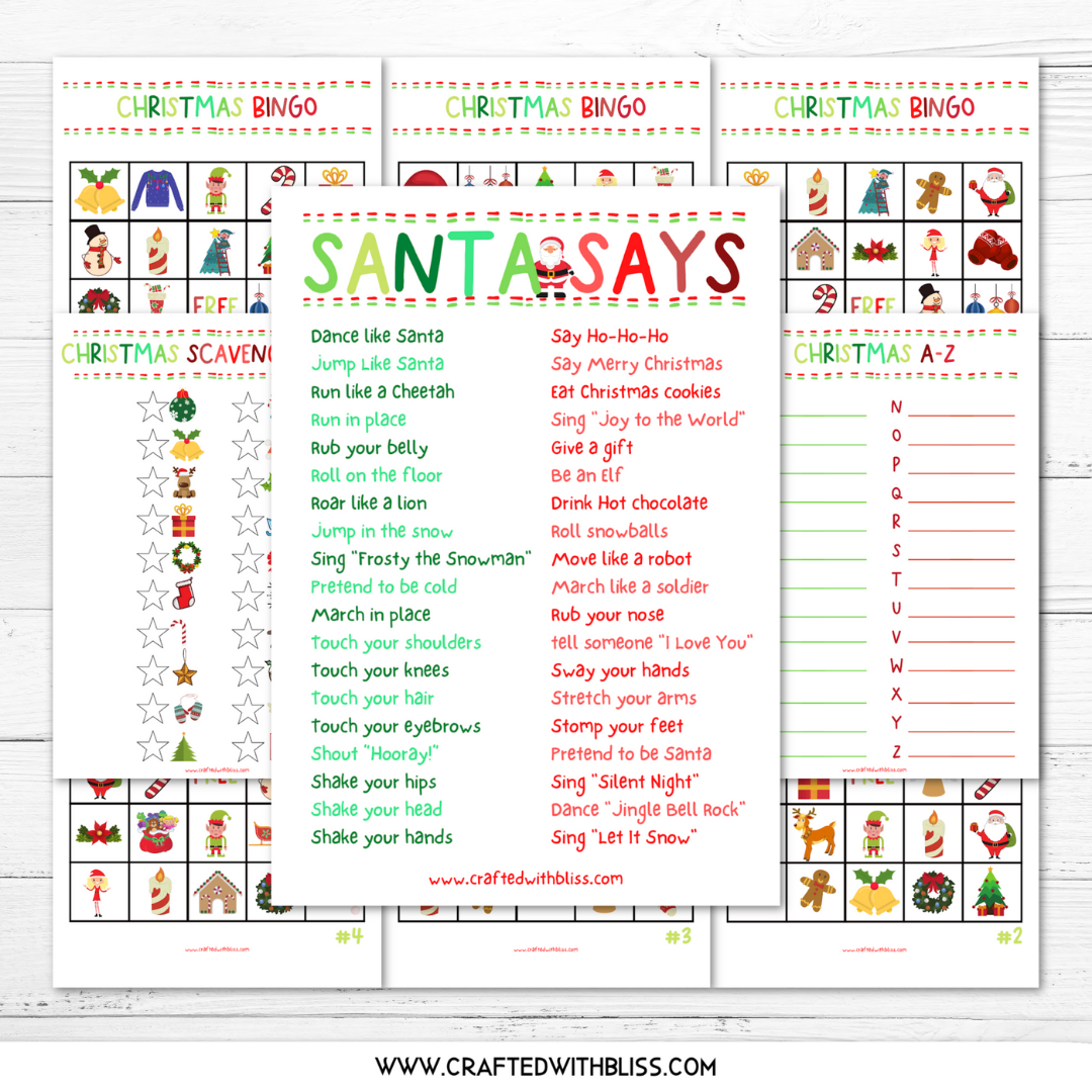 Simon Says Printable Game Kit Graphic by craftedwithbliss