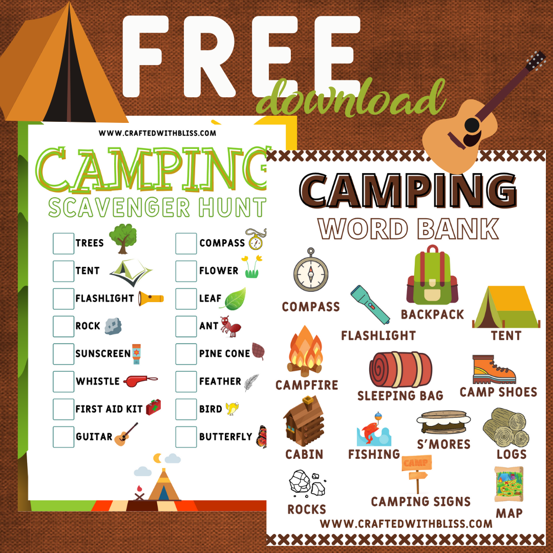 FREE Camping Scavenger Hunt and Word Bank Printable – CraftedwithBliss free-camping-scavenger-hunt-and-word-bank-printable-craftedwithbliss