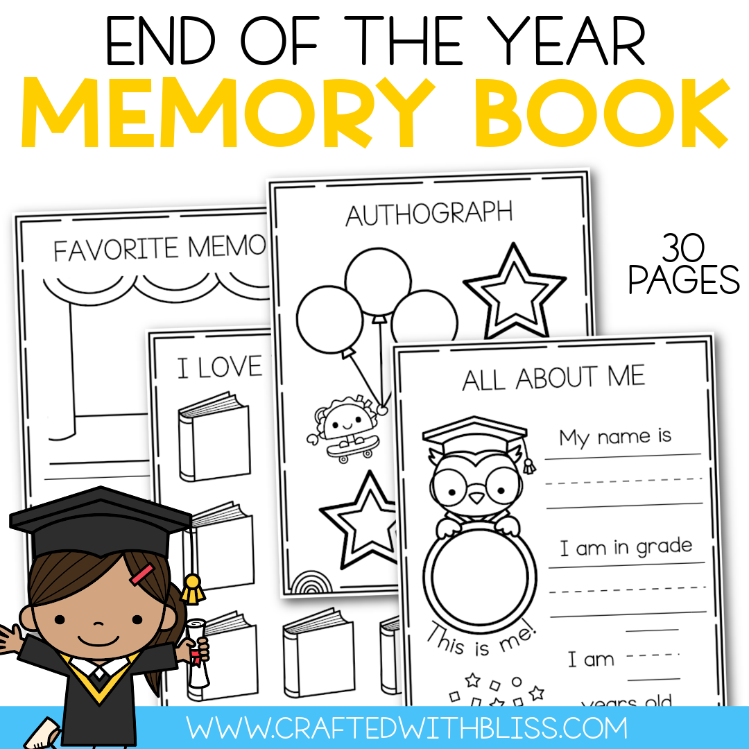End of the Year Memory Book For Kids