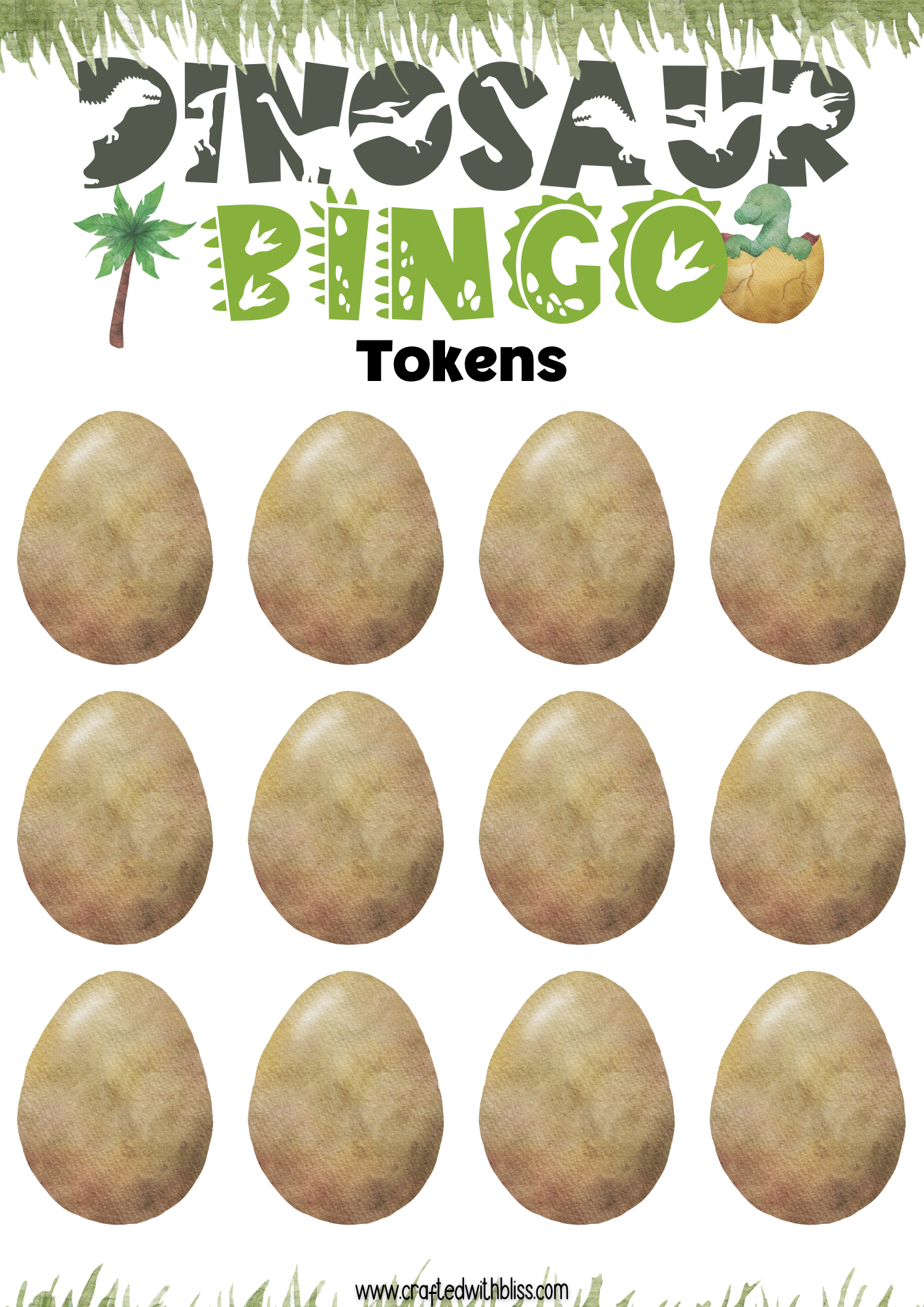 10 Dinosaur BINGO For Preschool-Kindergarten