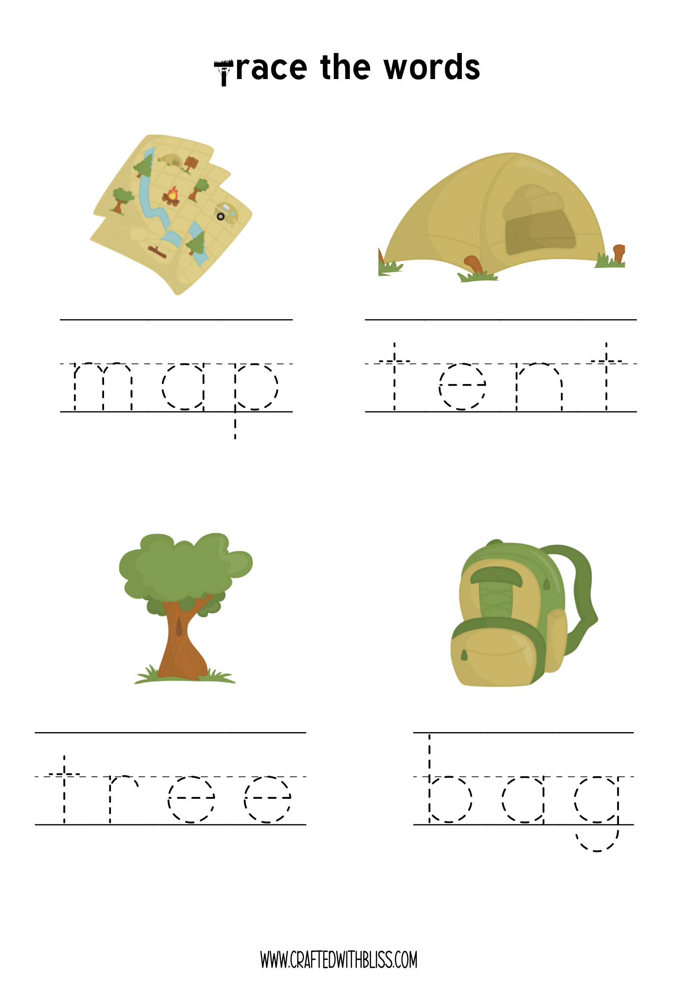 10 Camping BINGO For Preschool Kindergarten