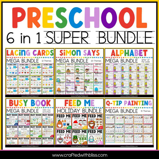 1000+ pages The Ultimate PRESCHOOL Bundle Alphabet Fine Motor Skills Movement Gross Motor Sensory Bin Toddler Ready Pack Homeschooling