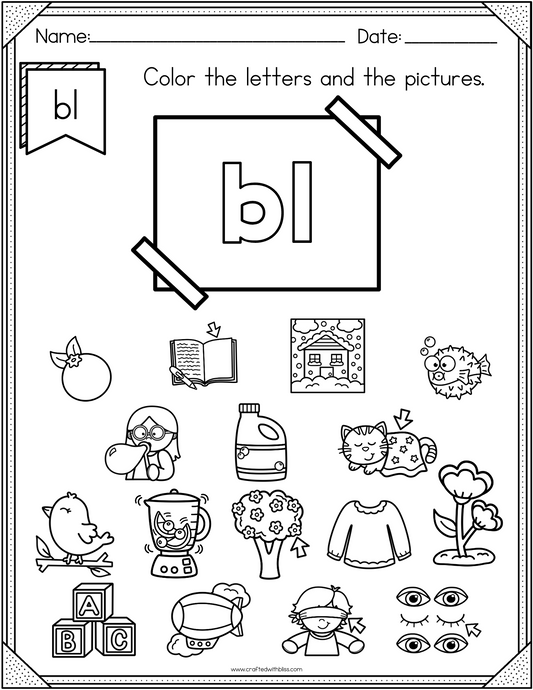 NO PREP BL Beginning Blend Phonics Worksheet
