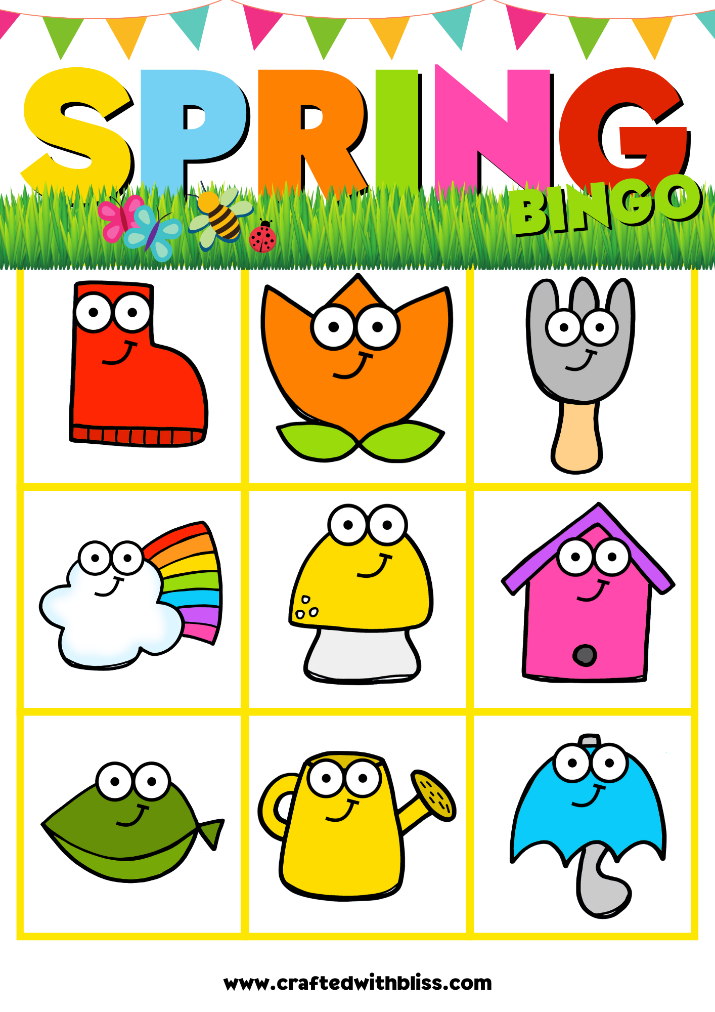 10 Spring BINGO For Preschool-Kindergarten