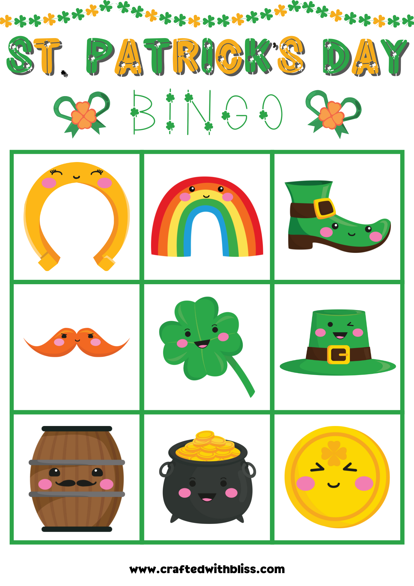 10 St. Patrick's Day BINGO For Preschool-Kindergarten