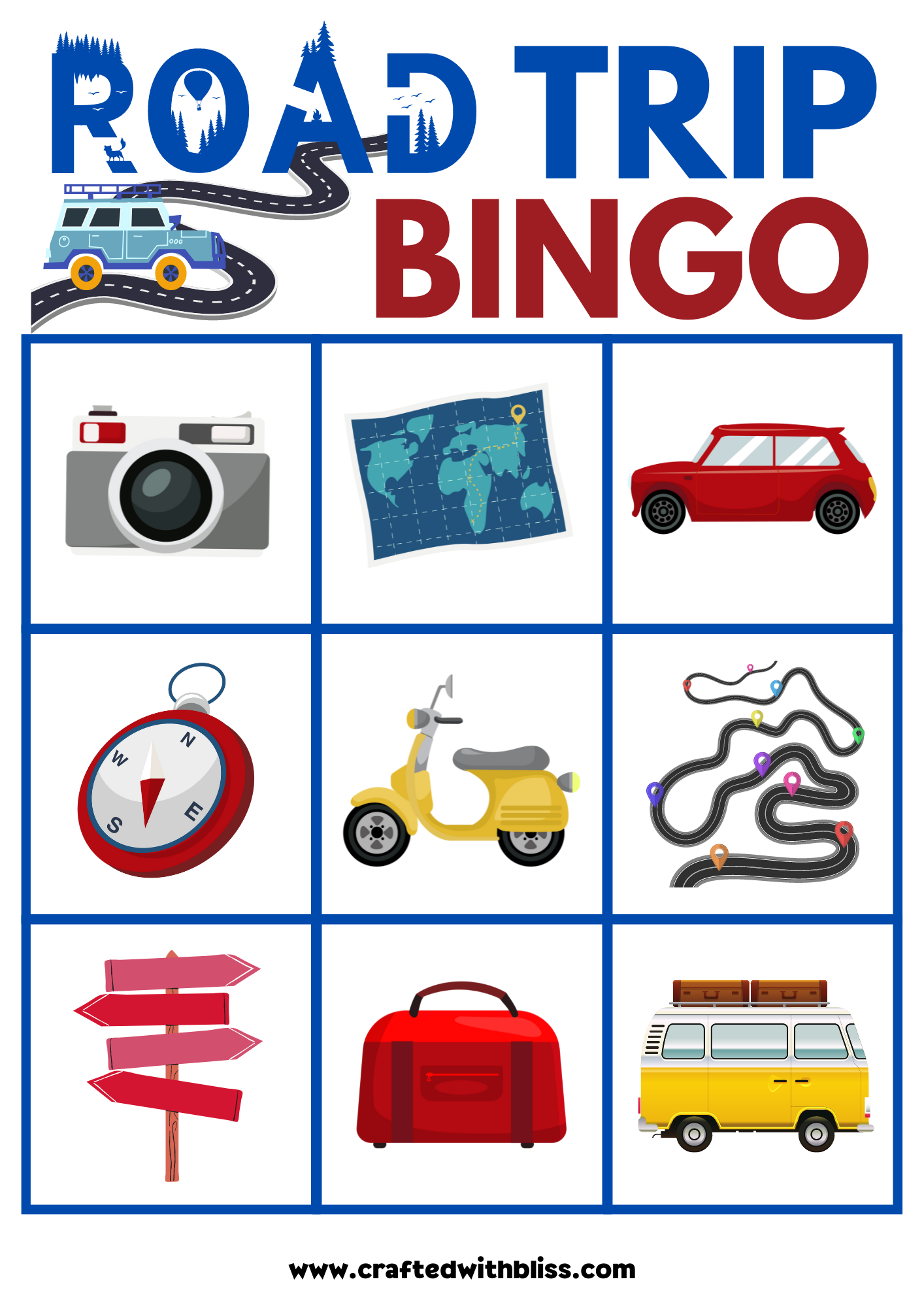 10 Road Trip BINGO For Preschool-Kindergarten
