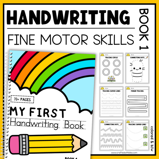 Handwriting Book 1 Pre-Writing Toddler 2-3 yo Homeschool Early Childhood Learning Daycare Hand Eye Coor TOT School