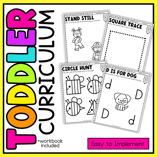 Month 2 Toddler Curriculum Workbook Homeschool Tot School Daycare