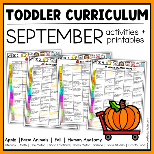 September Toddler Curriculum Activities and Printable Tot School Homeschool