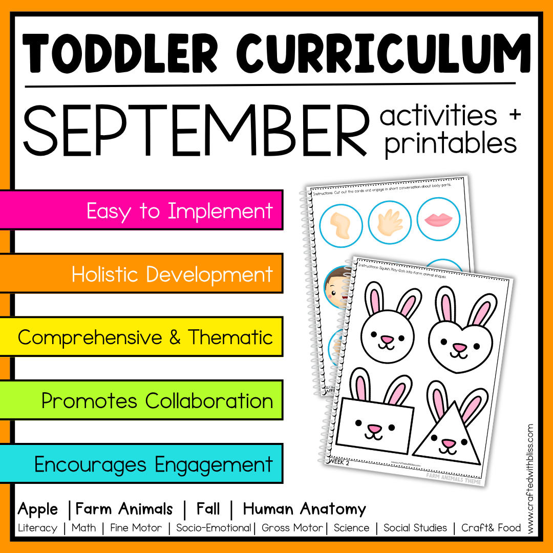 September Toddler Curriculum Activities and Printable Tot School Homeschool