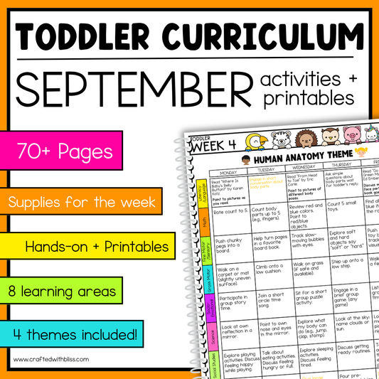September Toddler Curriculum Activities and Printable Tot School Homeschool