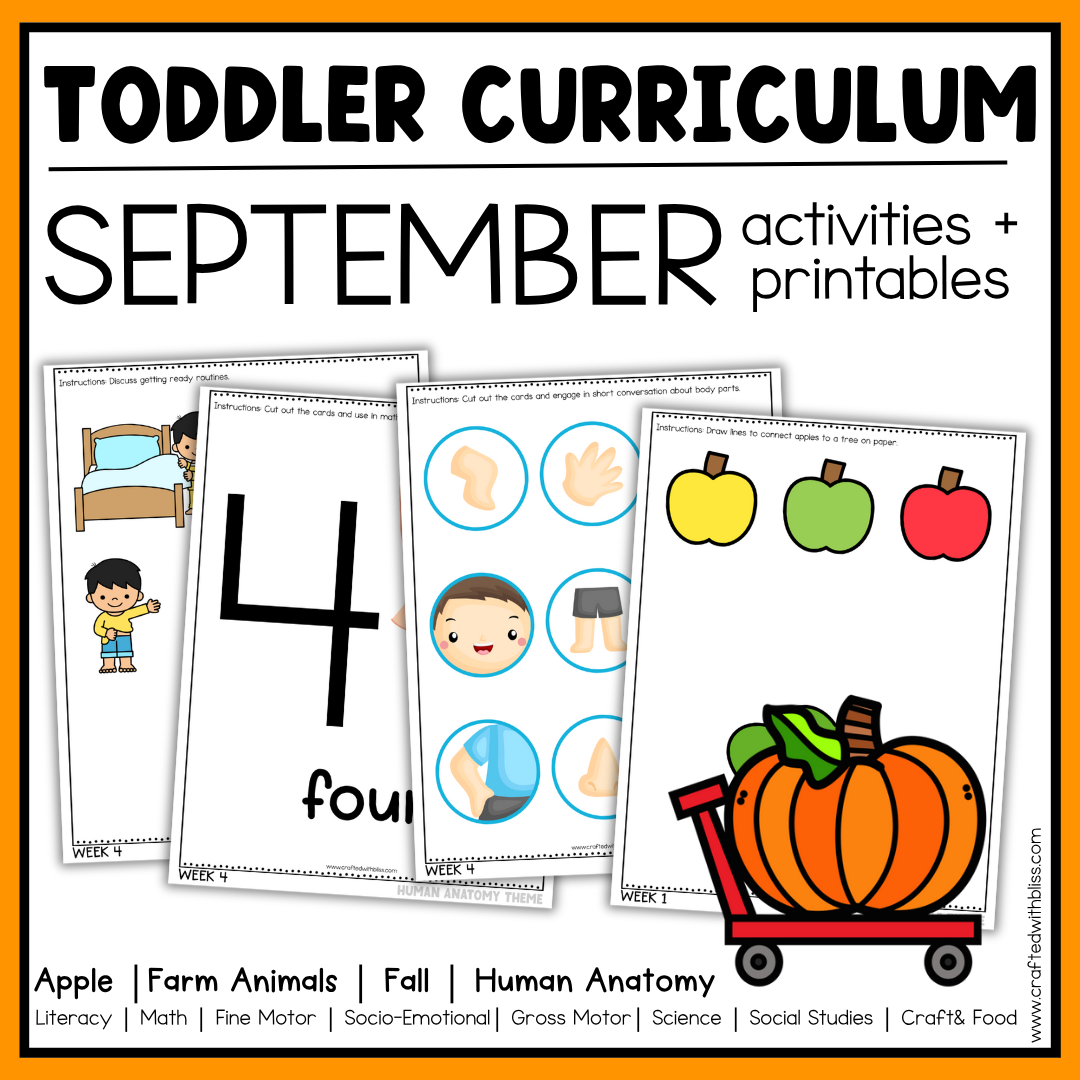 September Toddler Curriculum Activities and Printable Tot School Homeschool