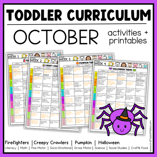 October Toddler Curriculum Activities and Printable Tot School Homeschool