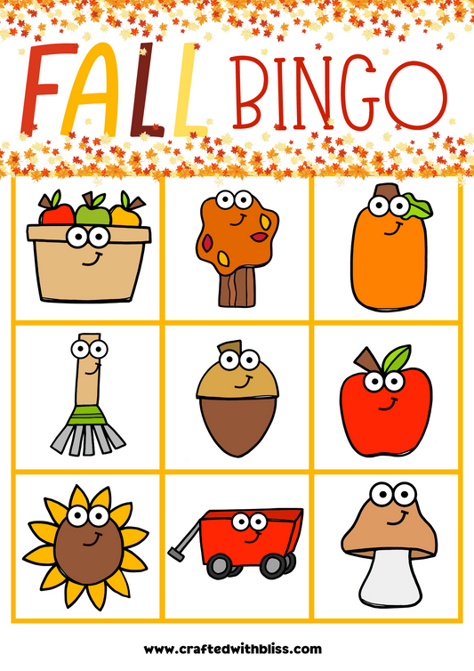 10 Fall BINGO For Preschool-Kindergarten