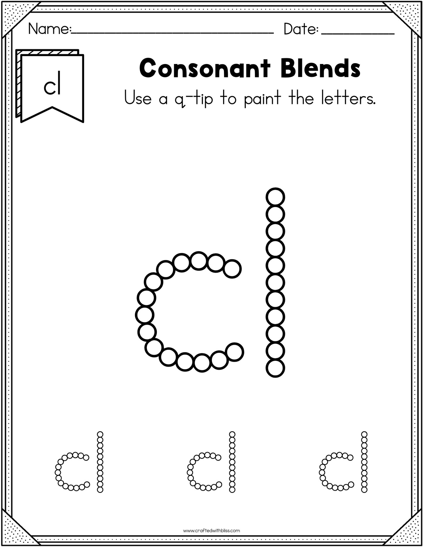 NO PREP CL Beginning Blend Phonics Worksheet - 25 PAGES