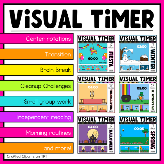 Year Round Visual Timer Countdown Classroom Management Tool Mega Bundle