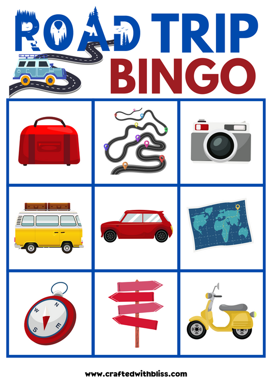 10 Road Trip BINGO For Preschool-Kindergarten