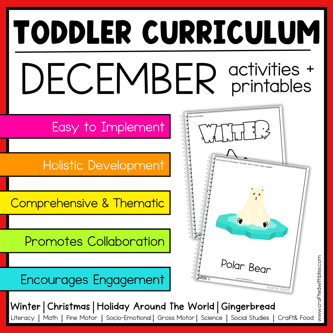 December Toddler Curriculum Activities and Printable Tot School Homeschool