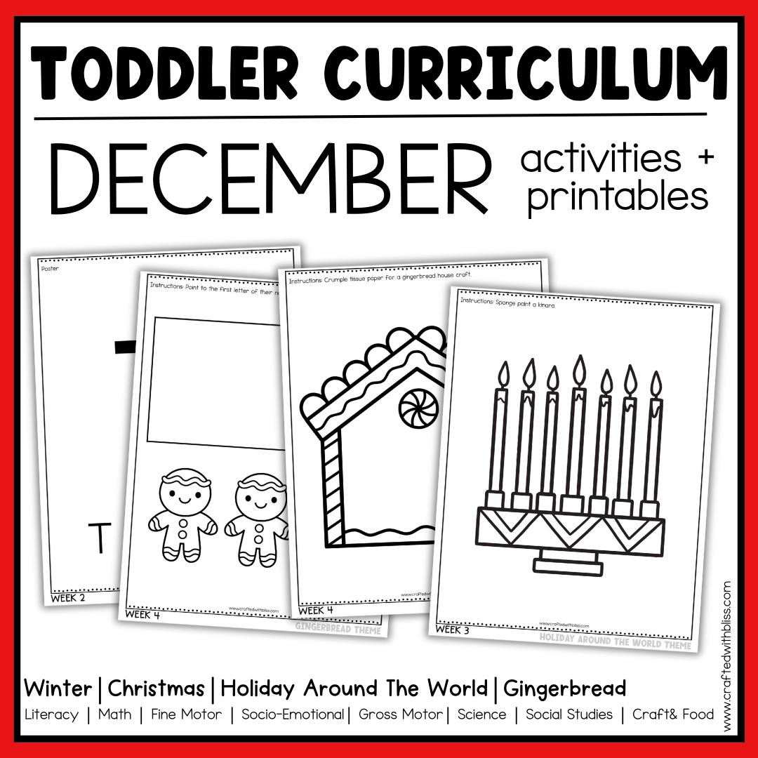 December Toddler Curriculum Activities and Printable Tot School Homeschool