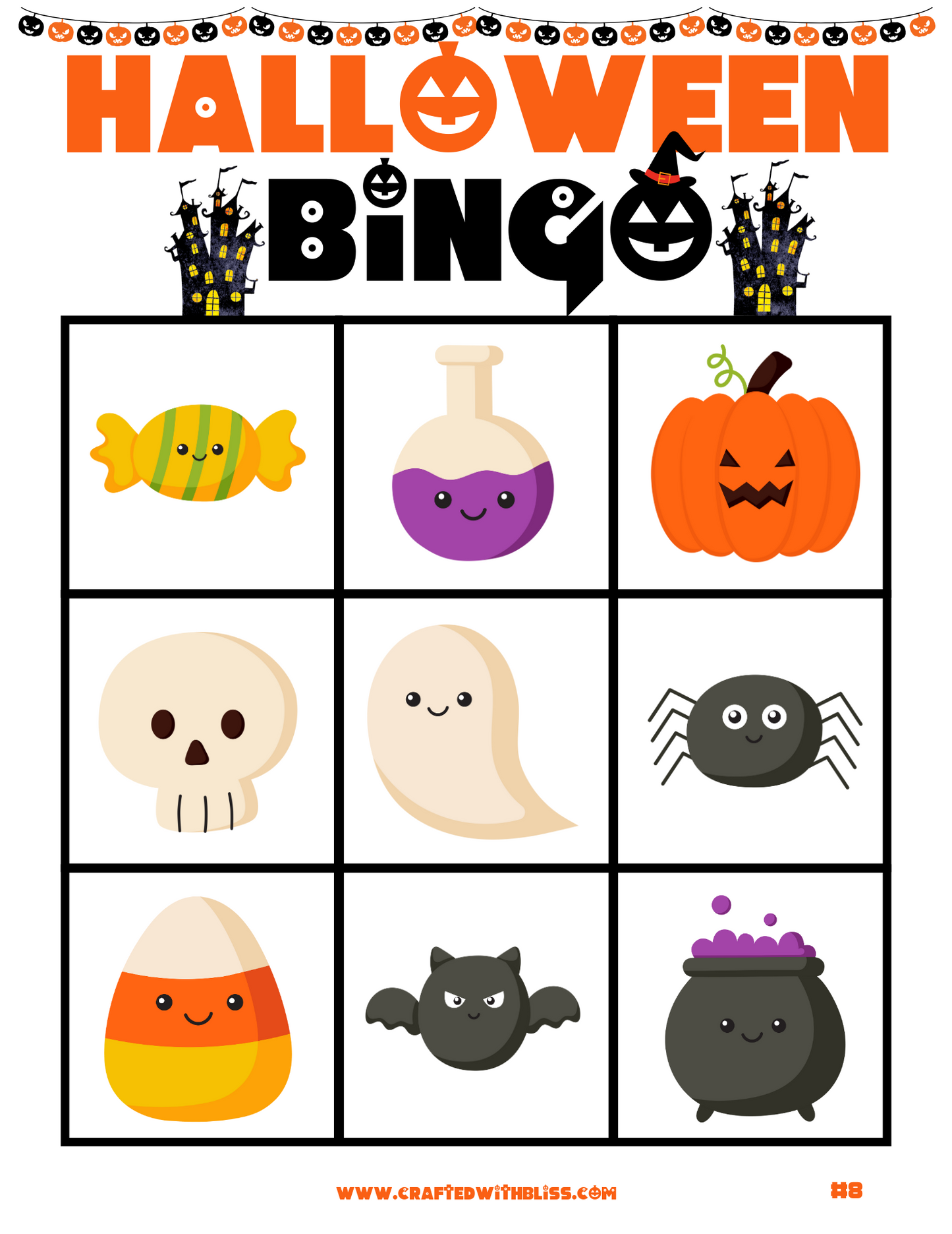 10 Halloween BINGO For Preschool-Kindergarten