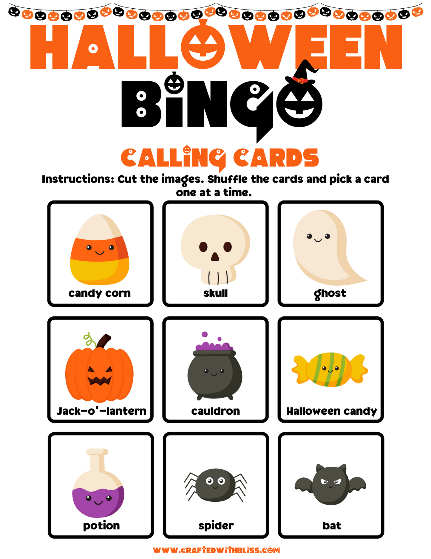 10 Halloween BINGO For Preschool-Kindergarten
