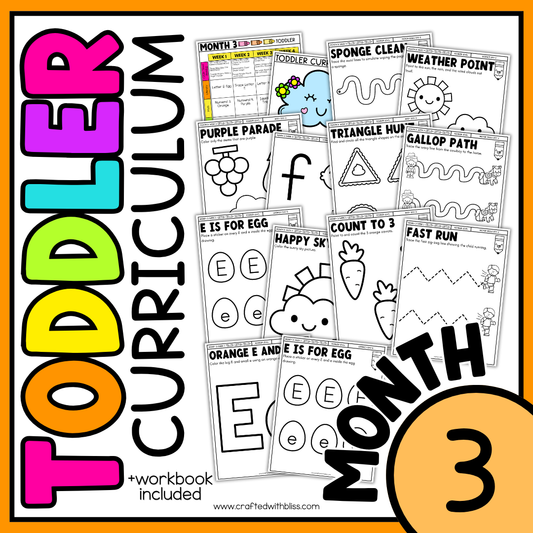 October Month 3 Toddler Curriculum Workbook Homeschool Tot School Daycare