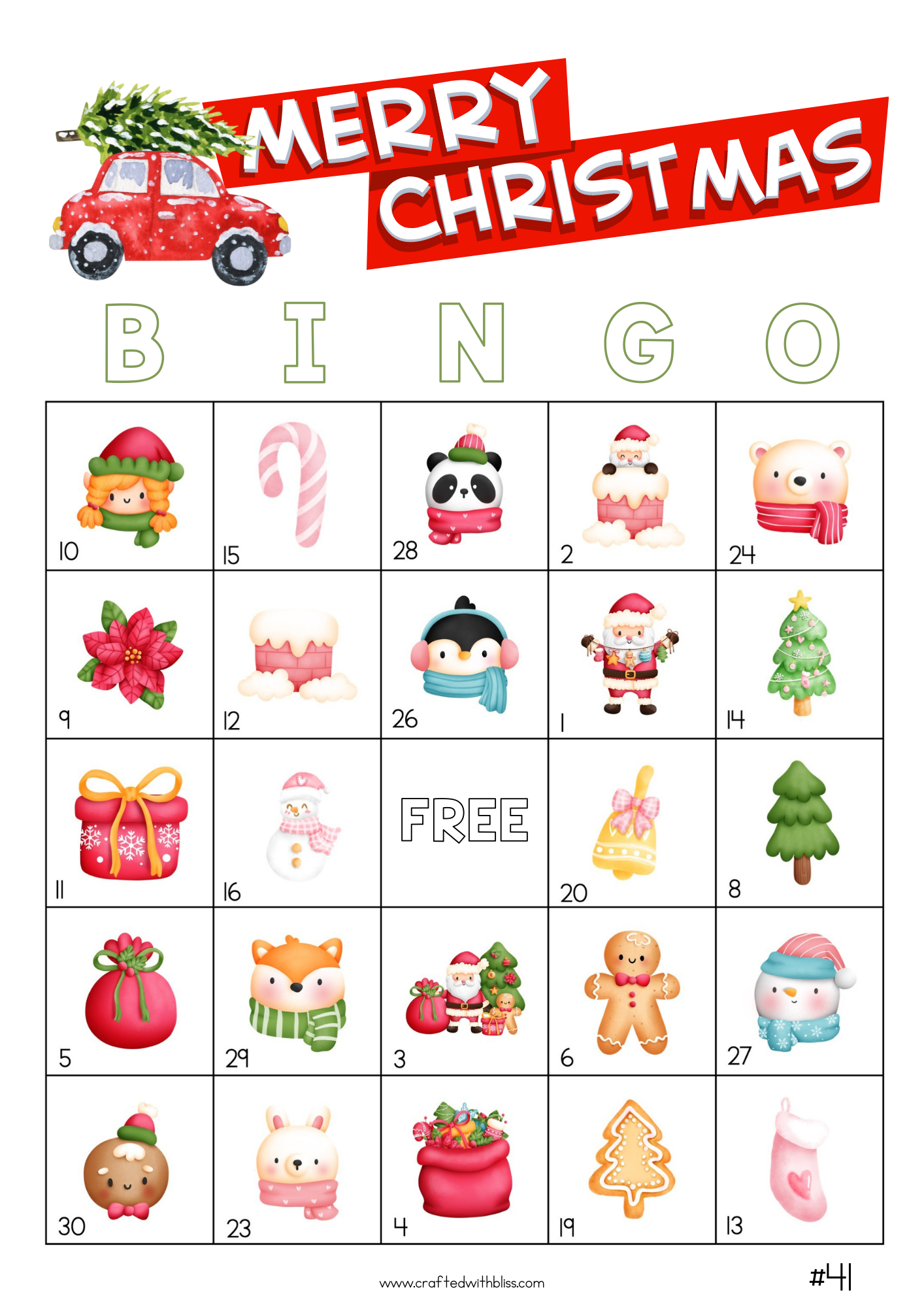 50 Christmas Bingo Cards (5x5)
