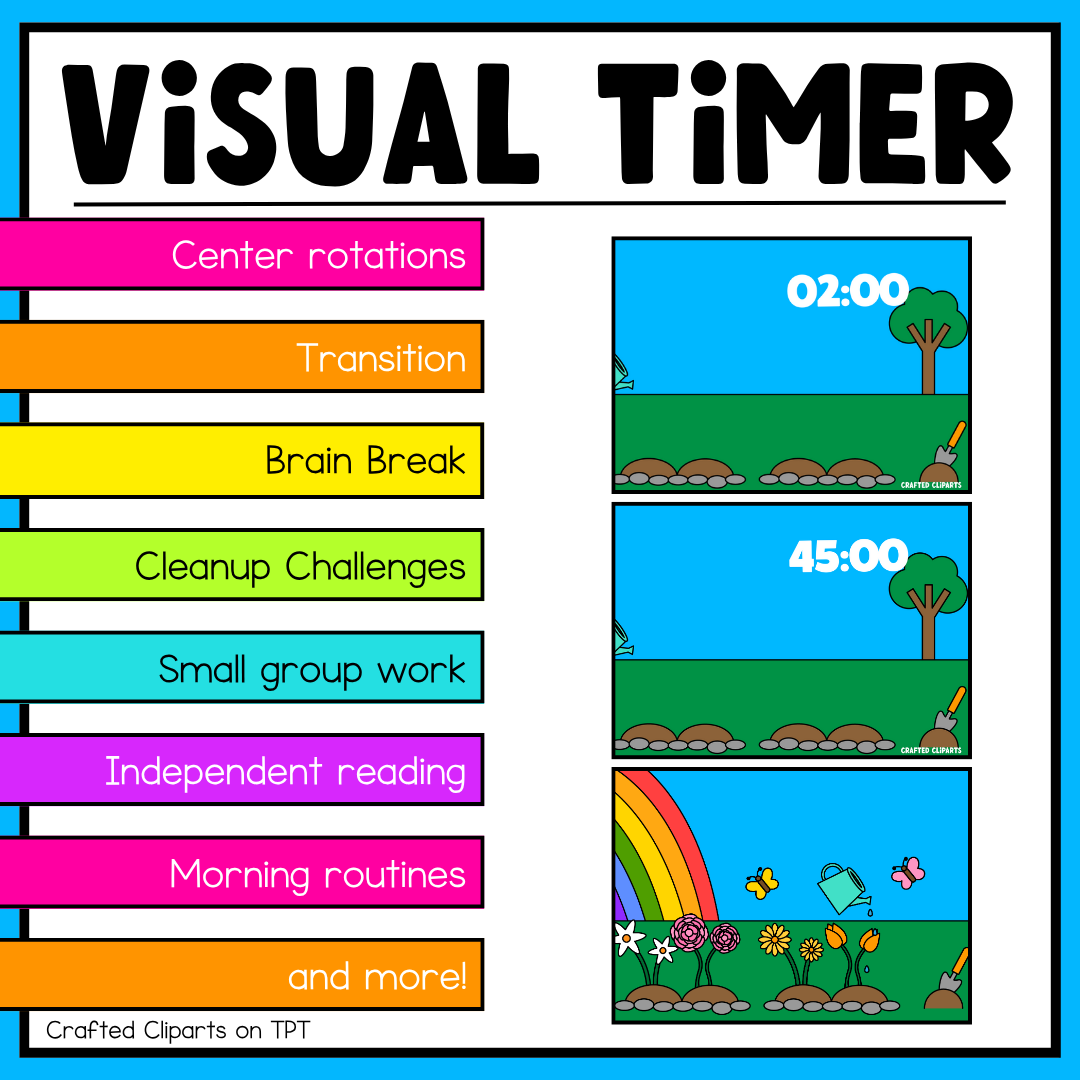 Spring Visual Timer Countdown Classroom Management Tool Transition PPT Video