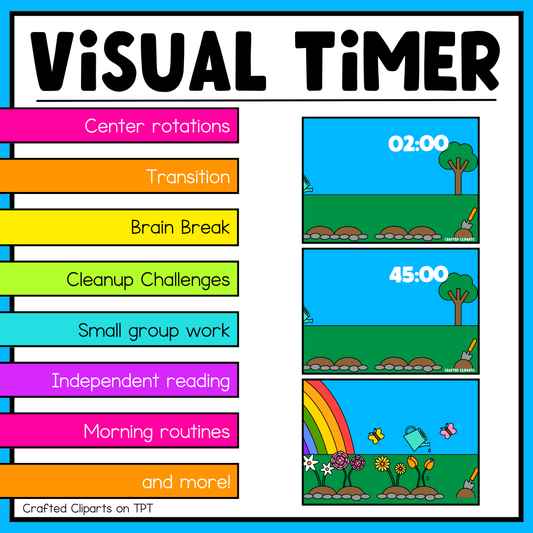 Spring Visual Timer Countdown Classroom Management Tool Transition PPT Video
