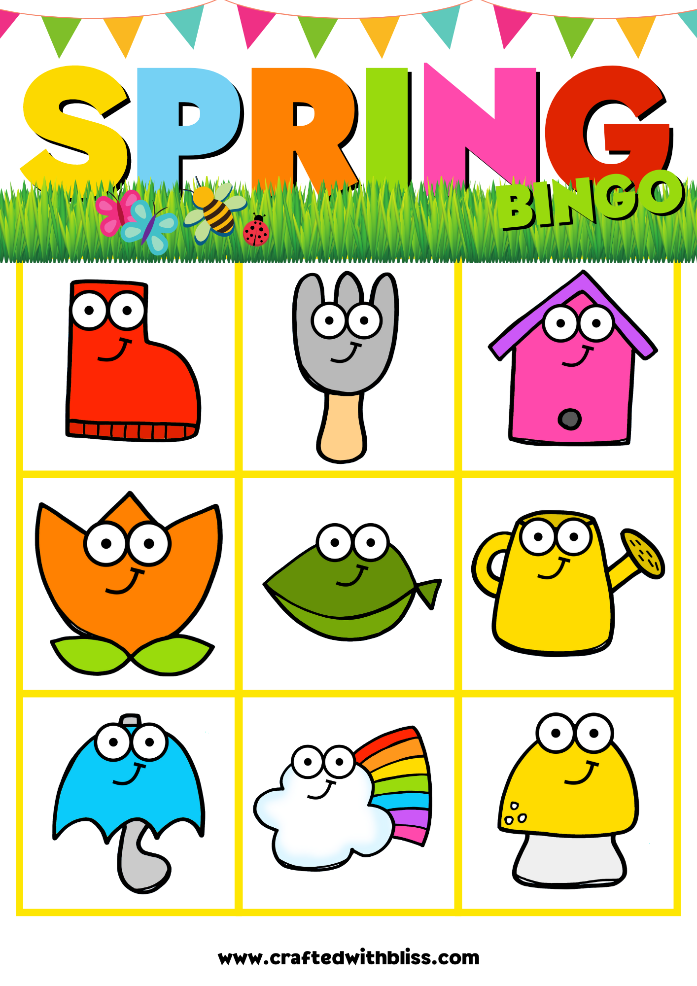 10 Spring BINGO For Preschool-Kindergarten