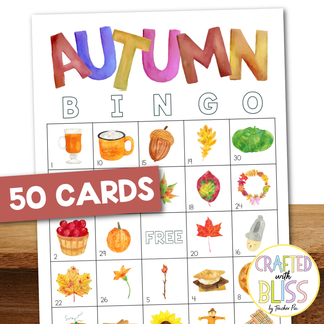 50 Autumn Bingo Cards (5x5)