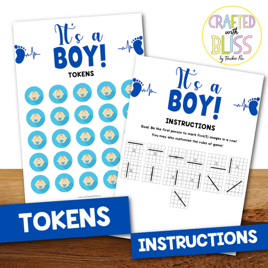 50 It's A Boy Bingo Cards (5x5)