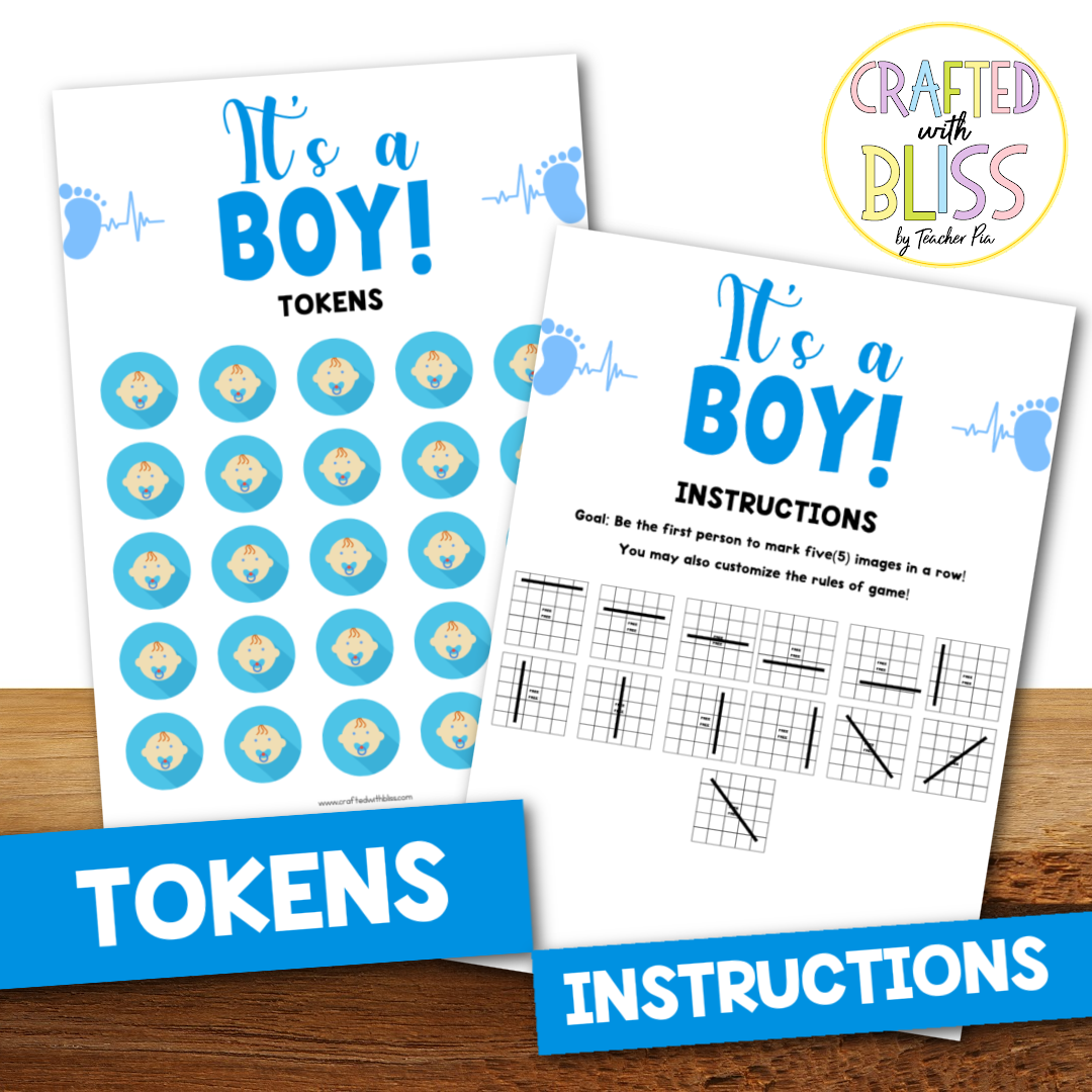 50 It's A Boy Bingo Cards (5x5)