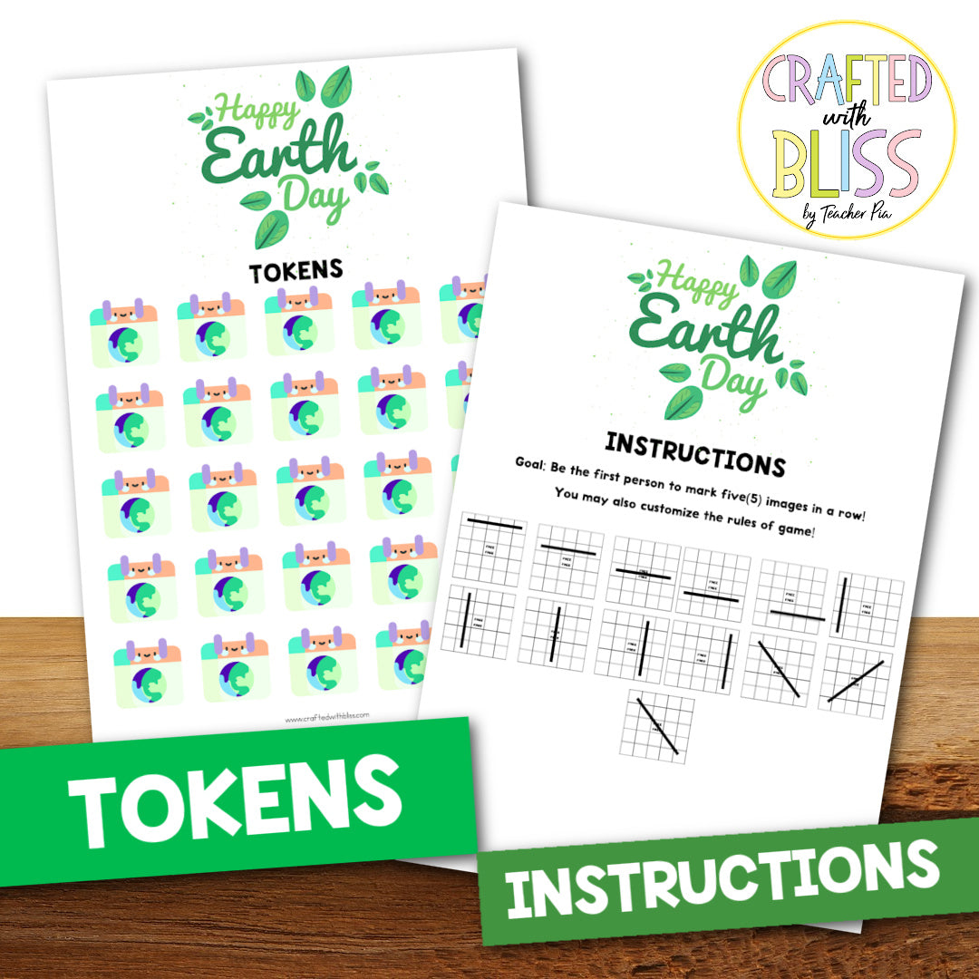 50 Earth Day Bingo Cards (5x5)