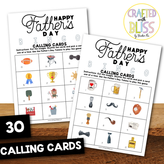 50 Father's Day Theme Bingo Cards (5x5)