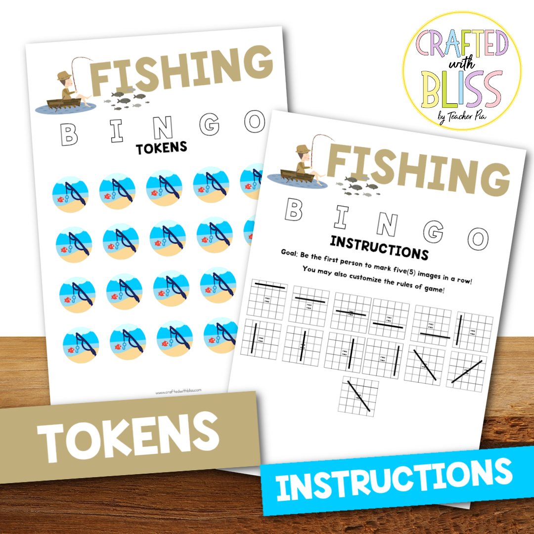 50 Fishing Bingo Cards (5x5)