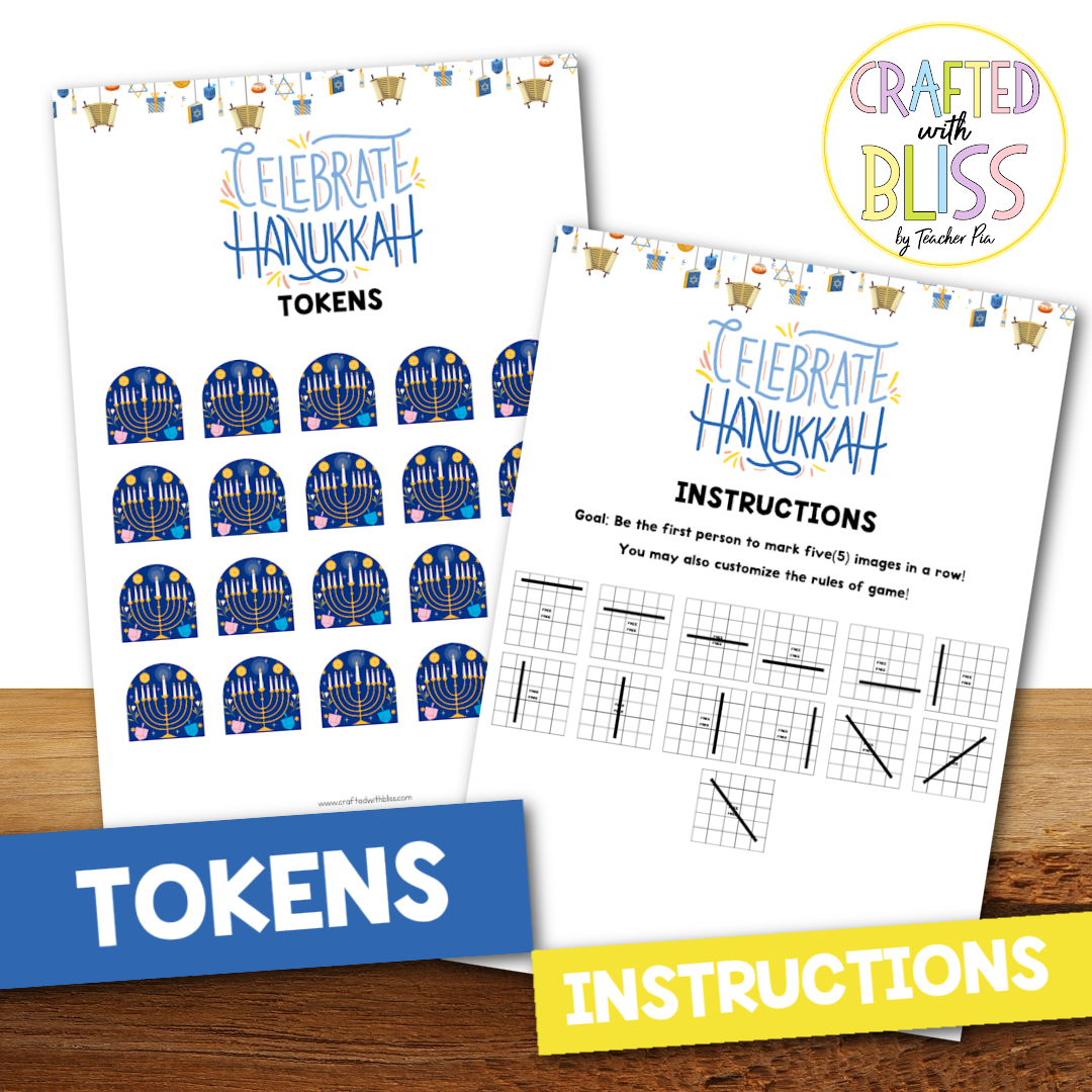 50 Hanukkah Bingo Cards (5x5)
