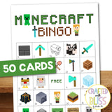 50 Minecraft Bingo Cards (5x5)