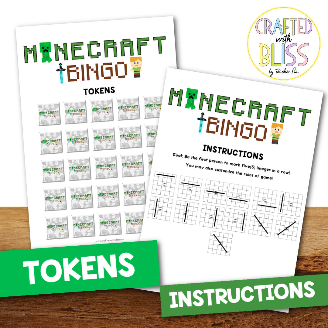50 Minecraft Bingo Cards (5x5)