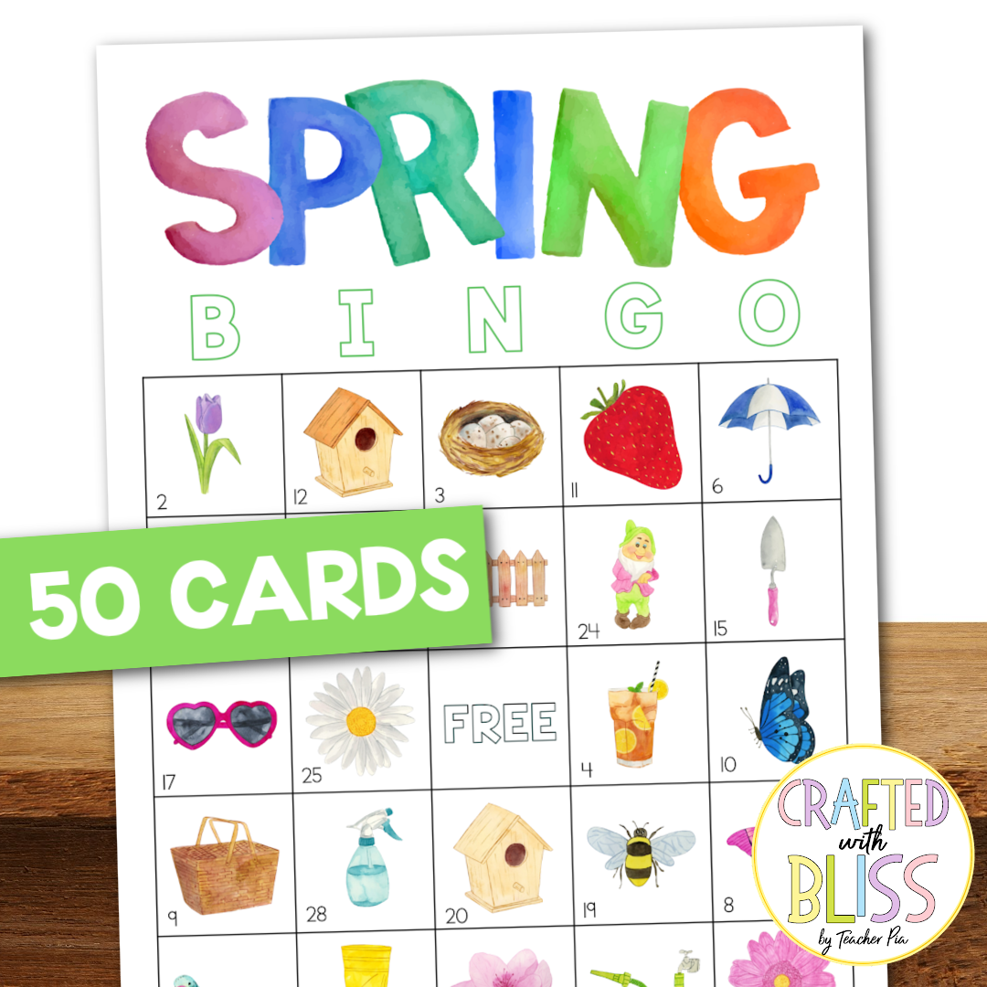 50 Spring Bingo Cards (5x5)