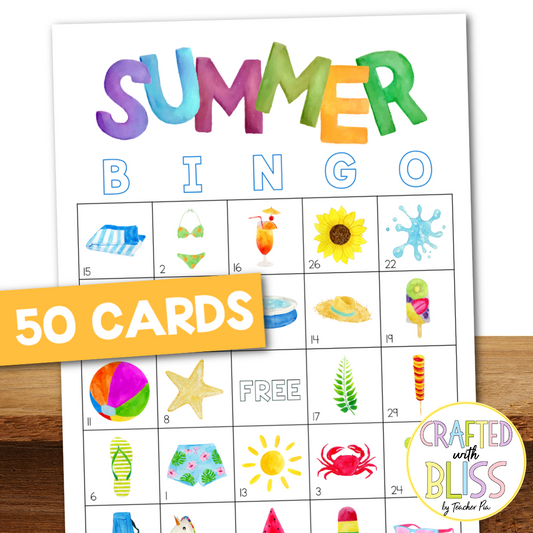 Summer Bingo Fun Pack with 50 Cards