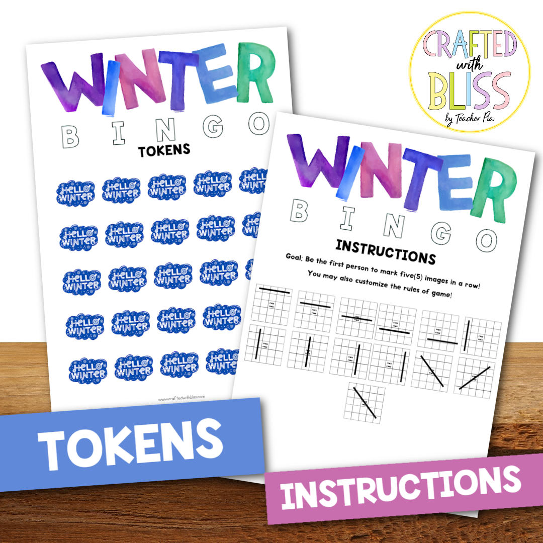 50 Winter Bingo Cards (5x5)