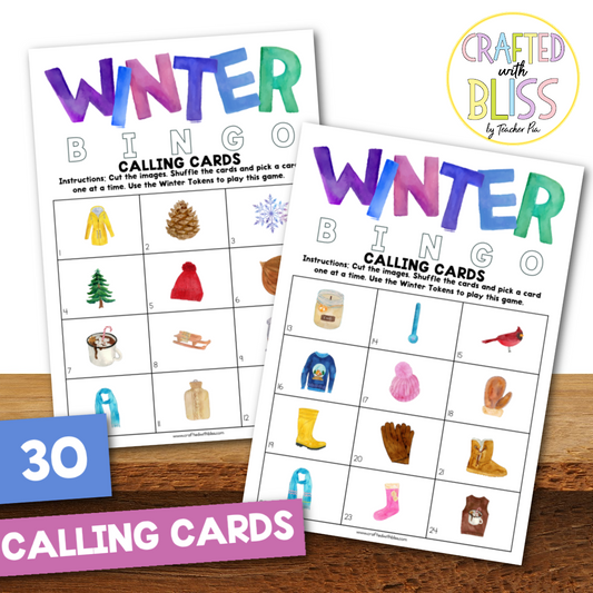50 Winter Bingo Cards (5x5)