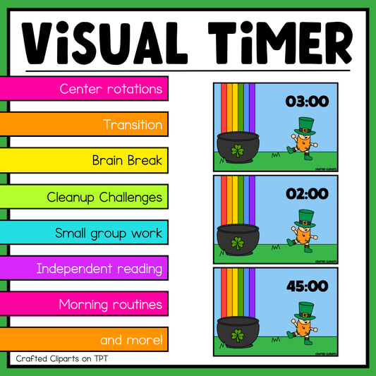 St. Patrick's Day Visual Timer Countdown Classroom Management Tool Transition