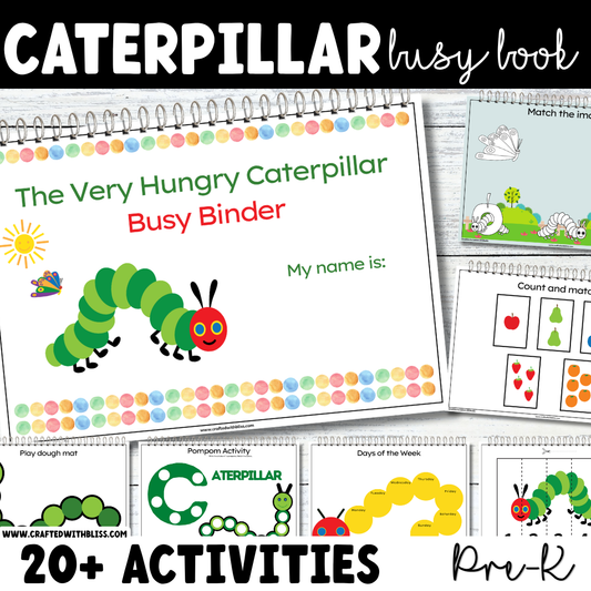 The Very Hungry Caterpillar Busy Book PreK and Toddler Learning Binder Activities Spring Center