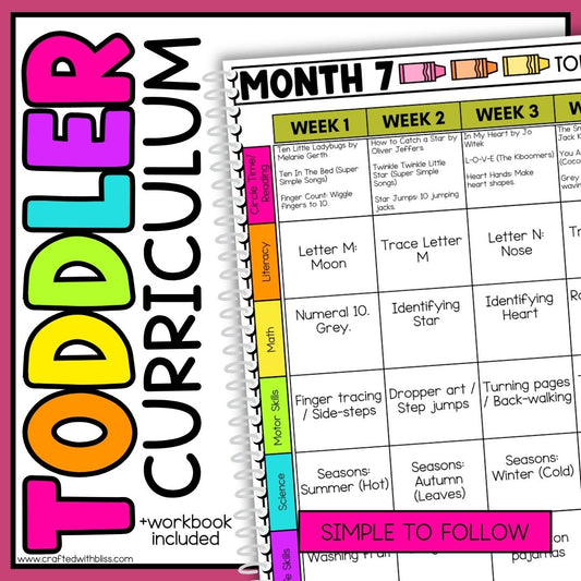 February Month 7 Toddler Curriculum Workbook Homeschool Tot School Daycare