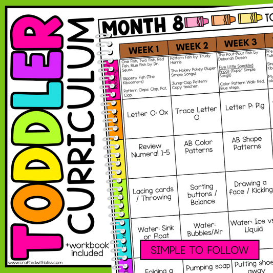 March Month 8 Toddler Curriculum Workbook Homeschool Tot School Daycare