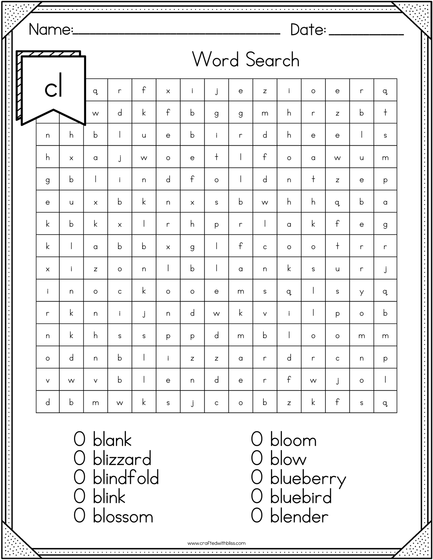 NO PREP CL Beginning Blend Phonics Worksheet - 25 PAGES