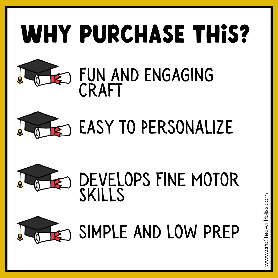Editable Graduation Hat Template End of the Year Craft