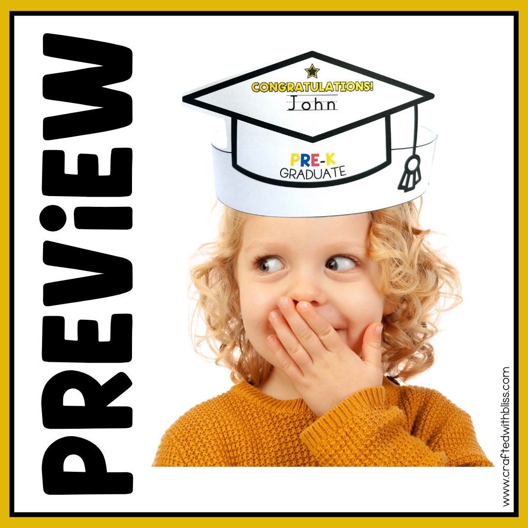 Editable Graduation Hat Template End of the Year Craft